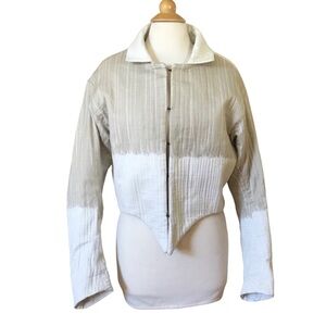 Rodrick Gilchrist Asymmetrical Cropped Color Block Jacket